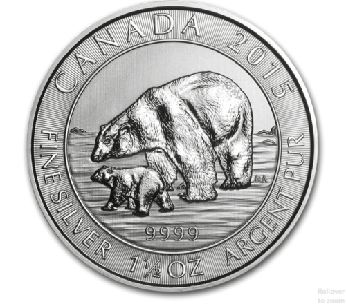 1.5 oz. Silver Canadian Polar & Bear Cub